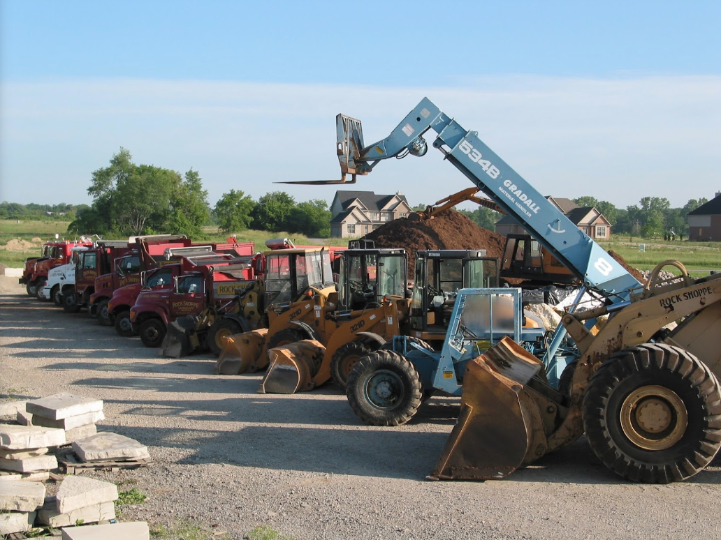 Landscape supplies delivery trucks of Rock Shoppe in Plymouth, MI